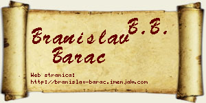 Branislav Barać vizit kartica